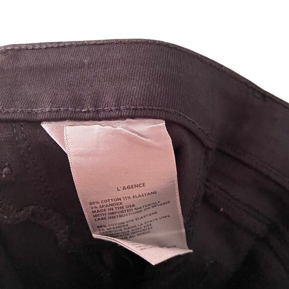 NEW L’AGENCE Jyothi High Rise Split Ankle Jean in Noir Coated Coated Size 25 - Picture 9 of 9
